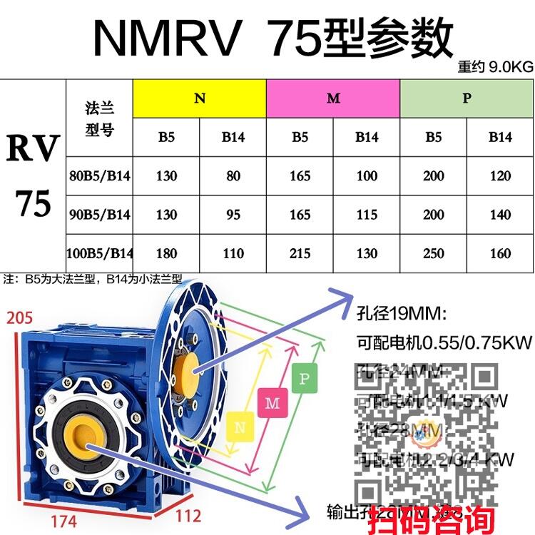 RV063-40膠合粘邊機(jī)用鋁合金減速機(jī)