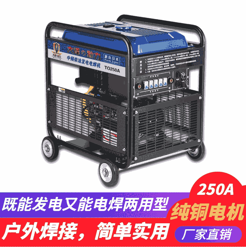 自帶發(fā)電250A小型柴油發(fā)電焊機(jī)