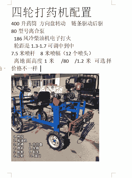 打藥機(jī)，小型四輪噴霧機(jī)， 霧化效果棒棒達(dá)