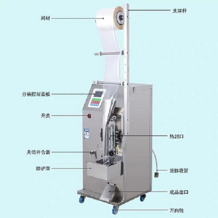 小型液體自動(dòng)包裝機(jī)三邊封10克