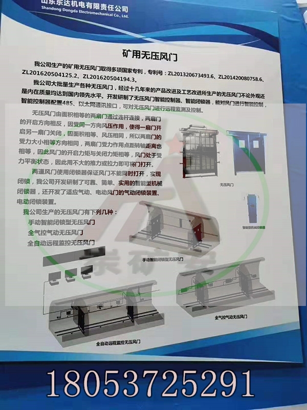 安徽宿州自動無壓風(fēng)門，2.0M液壓電控?zé)o壓風(fēng)門