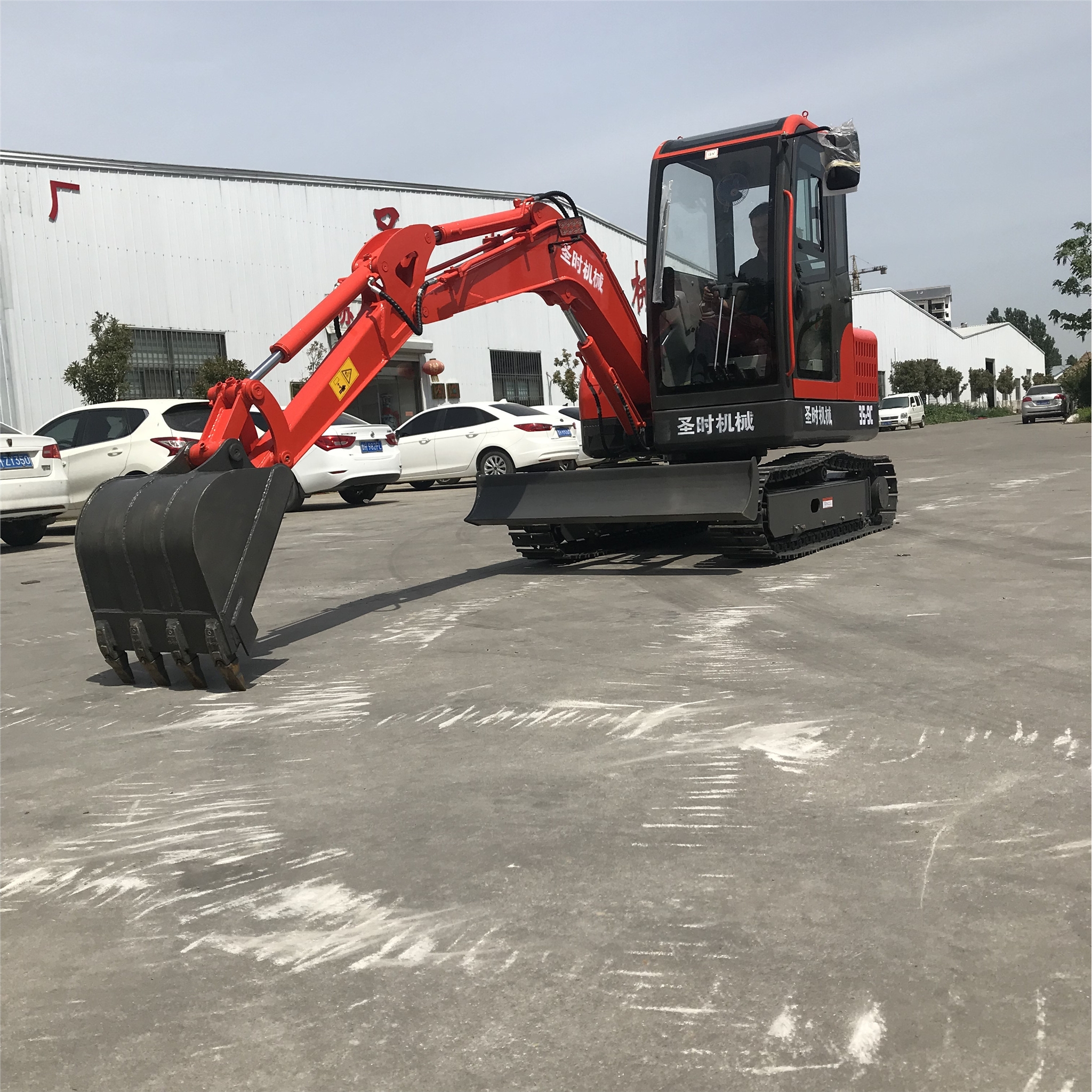 圣時35型小型挖掘機 鋼履帶挖掘機 自帶駕駛室的小型挖掘機出廠價