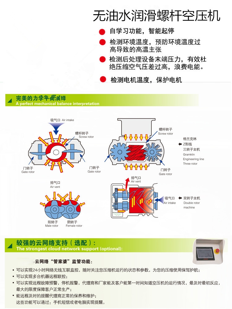 寧德無油水潤(rùn)滑螺桿空壓機(jī)配件