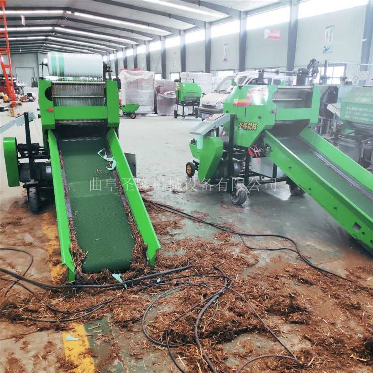 自動上料青貯打包機 干濕秸稈飼料打捆包膜機全自動款