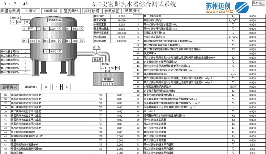 AO史密斯熱泵測(cè)試系統(tǒng)