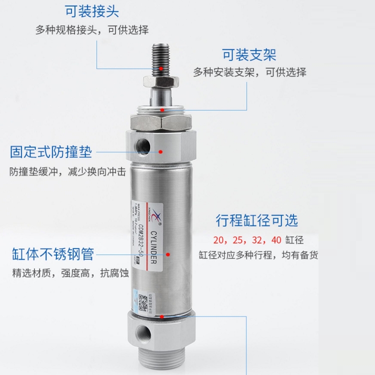 CYLINDER 圓型迷你氣缸MODEL:CDM2B20-300現(xiàn)貨供應(yīng)