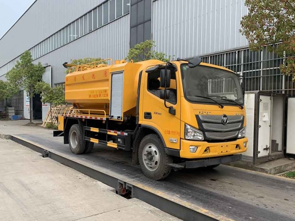 國六福田歐馬可6+4方高壓清洗吸污車|真空吸污車|清洗吸污車|清淤車