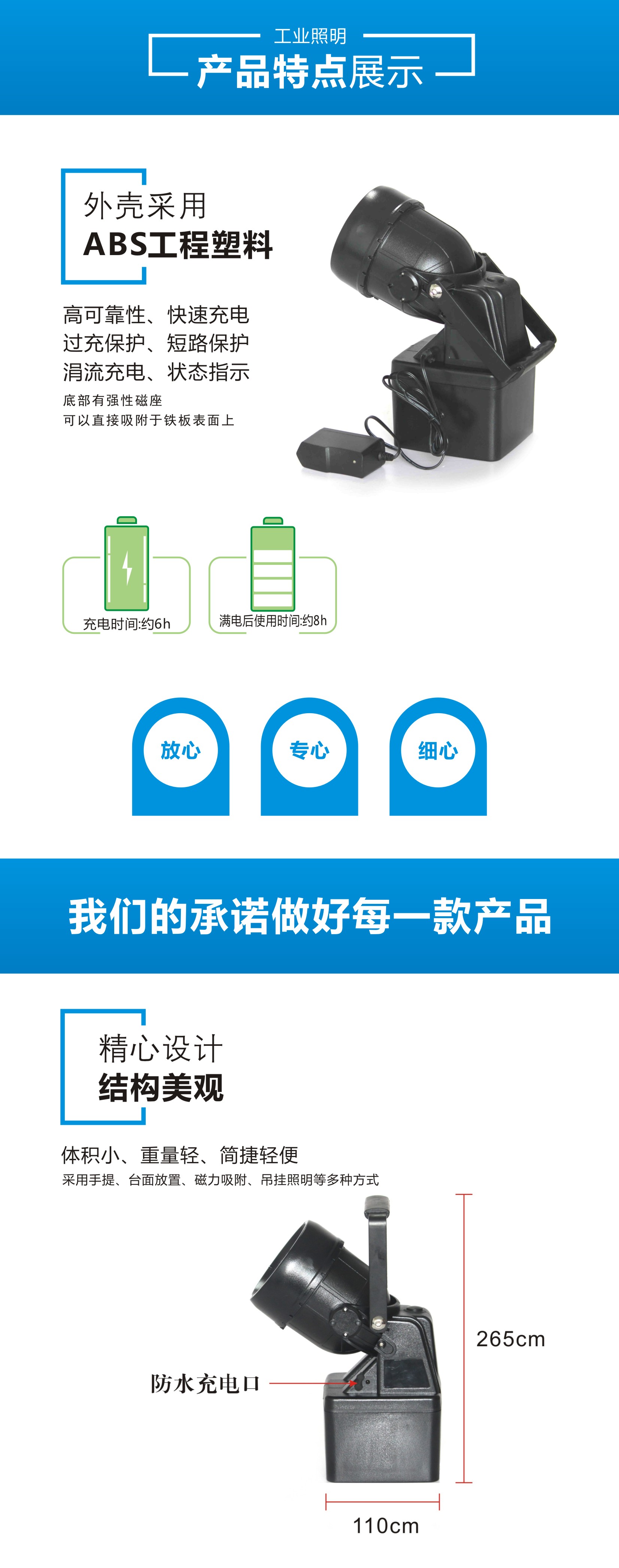 潤光照明LED多功能手提工作燈9W設(shè)備檢修CJ525