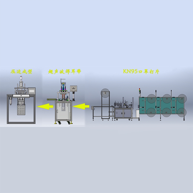 半自動(dòng)KN95內(nèi)置鼻梁條口罩生產(chǎn)線