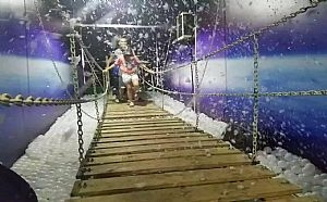 vr繩索吊橋出租集裝箱吊橋 大型VR雪山吊橋出租電話多少