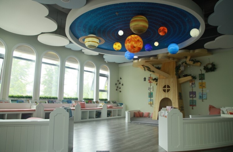 幼兒園培訓機構行星模型吊燈，木星土星模型吊燈，內(nèi)發(fā)光火星水星模型