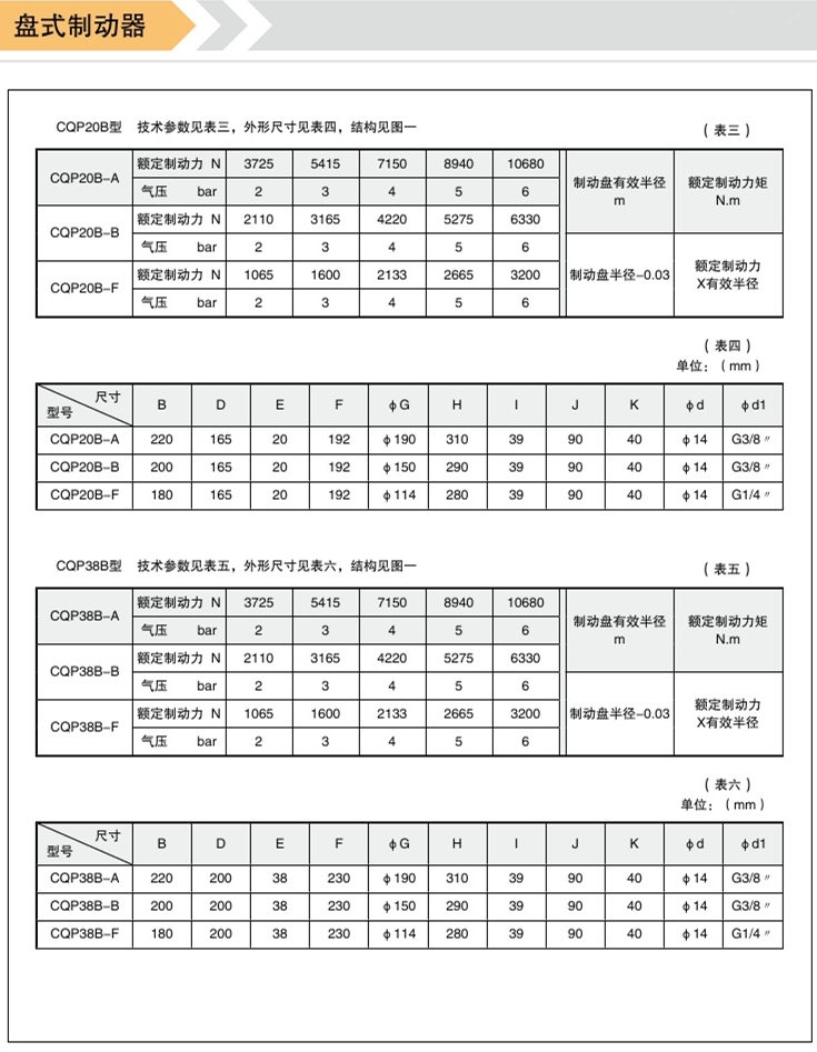 氣動鉗盤式制動器G2-A2850安裝方便