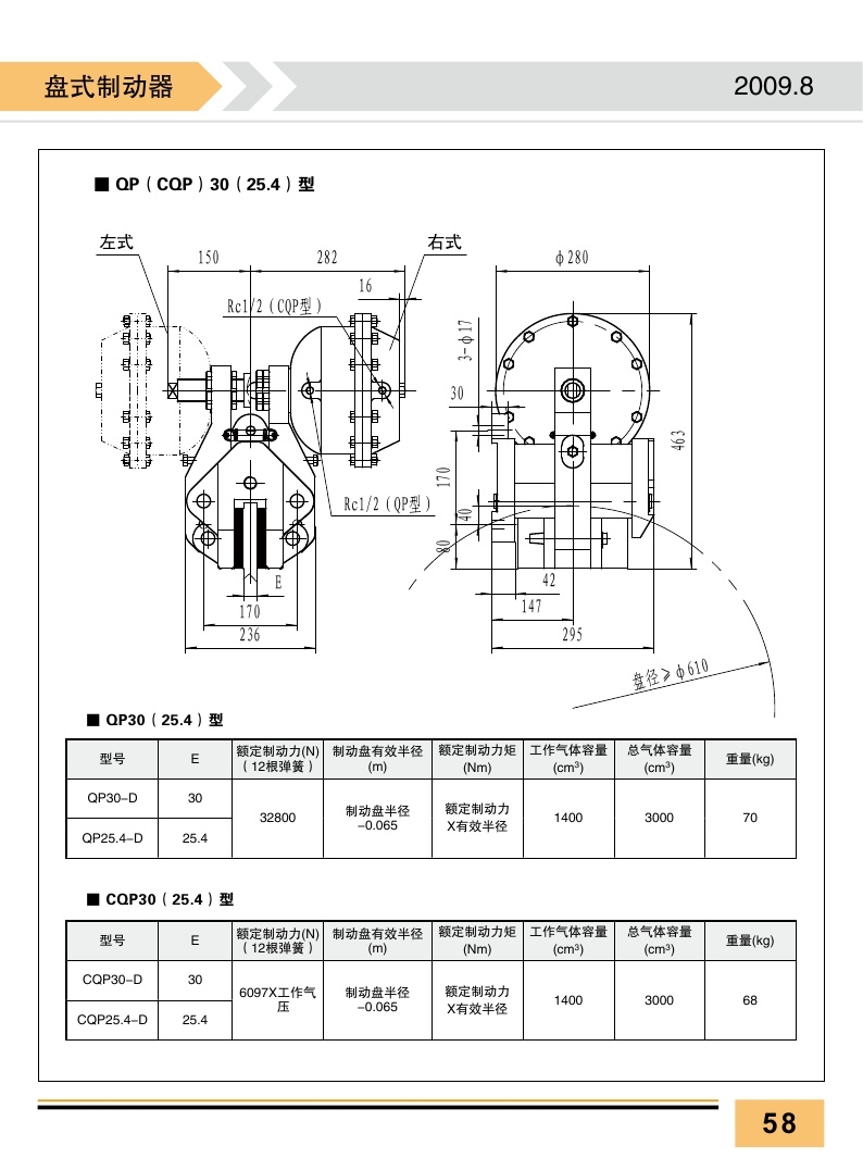 氣動盤式制動器PDC5安裝方便