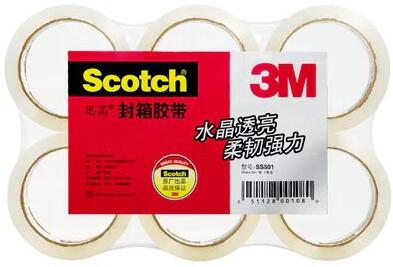 3M 思高? 水晶超粘封箱膠袋，48mmX50m，6卷裝，SS501