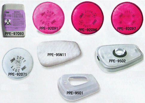 3M 6000/7000系列雙濾盒防護面具可更換濾盒及濾棉