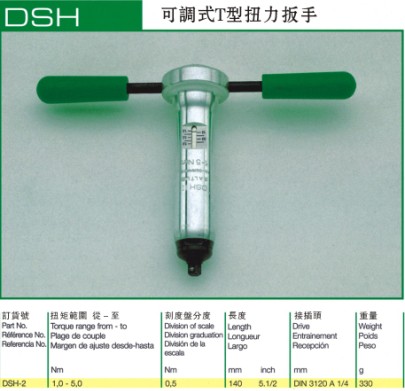 德國(guó)薩爾圖斯SALTUS可調(diào)式T型扭力起子 DSH-2