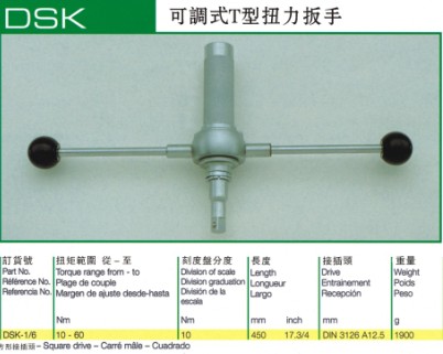 德國(guó)薩爾圖斯SALTUS可調(diào)式T型扭力扳手 DSK-1/6