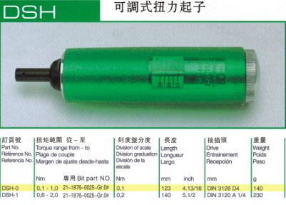 德國薩爾圖斯SALTUS可調式扭力起子 DSH-0