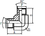 90° 英管外螺紋60°內(nèi)錐