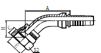 45°國標(biāo)公制內(nèi)螺紋74°內(nèi)錐面