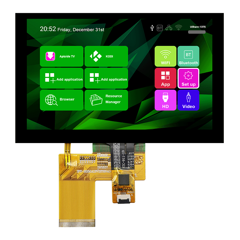 5 寸觸摸屏 TFT 液晶模塊 800x480 點陣SLN流量計顯示屏