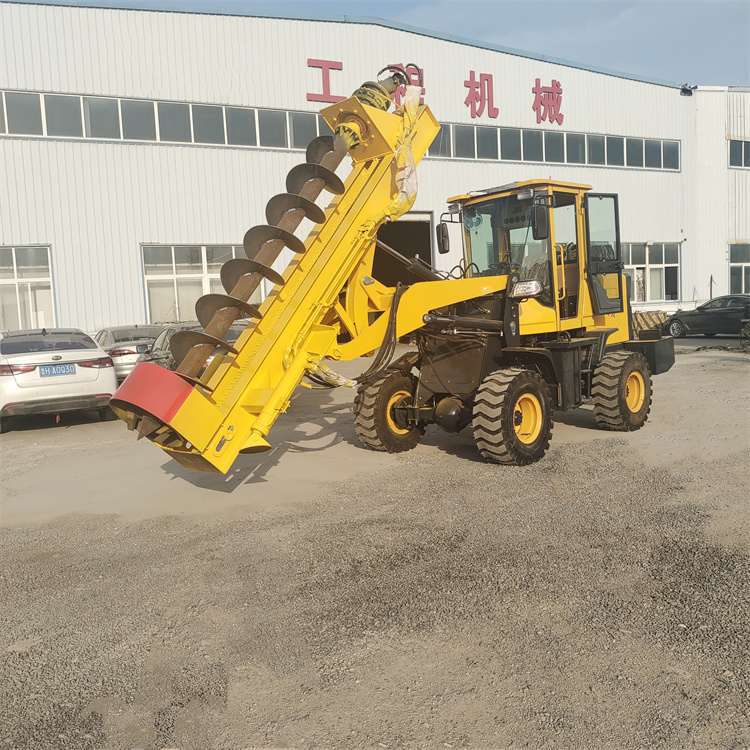 鏟車改裝電線桿打樁機滑架式液壓擰錨器地基灌注螺旋引孔機