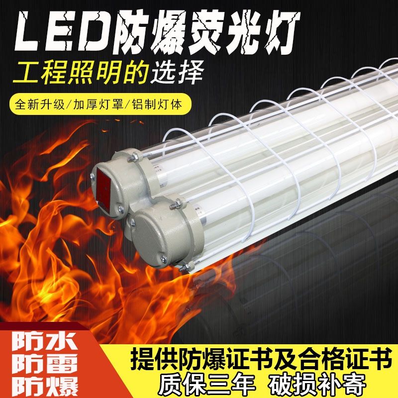 LED防爆燈隔爆型倉庫廠房單雙管熒光燈T8日光燈管BPY防潮燈三防燈