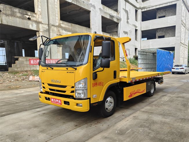 國六藍(lán)牌五十鈴KV100清障車定速巡航汽車道路救援