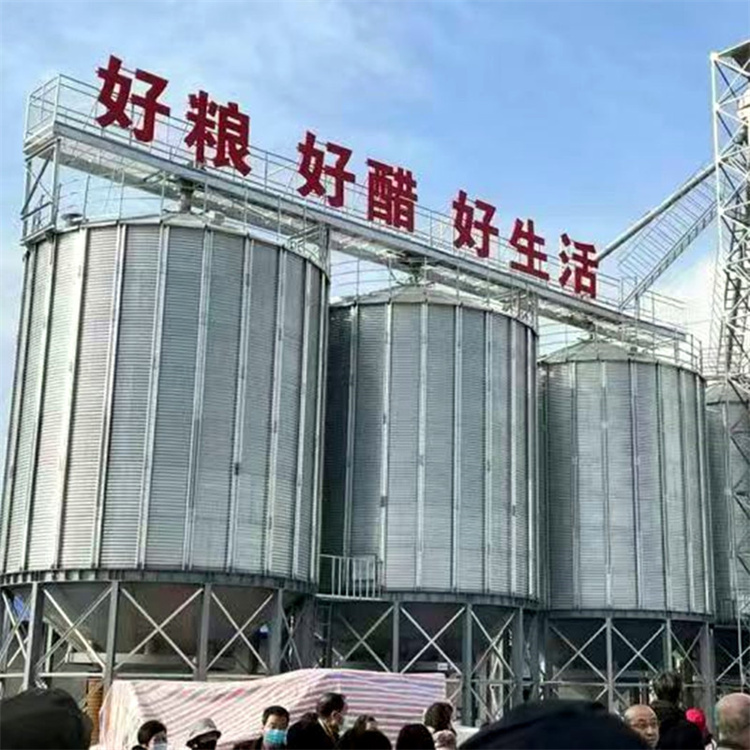 康程鋼板筒倉醋廠存儲散糧立筒糧倉鍍鋅防腐防霉300噸高粱存儲倉