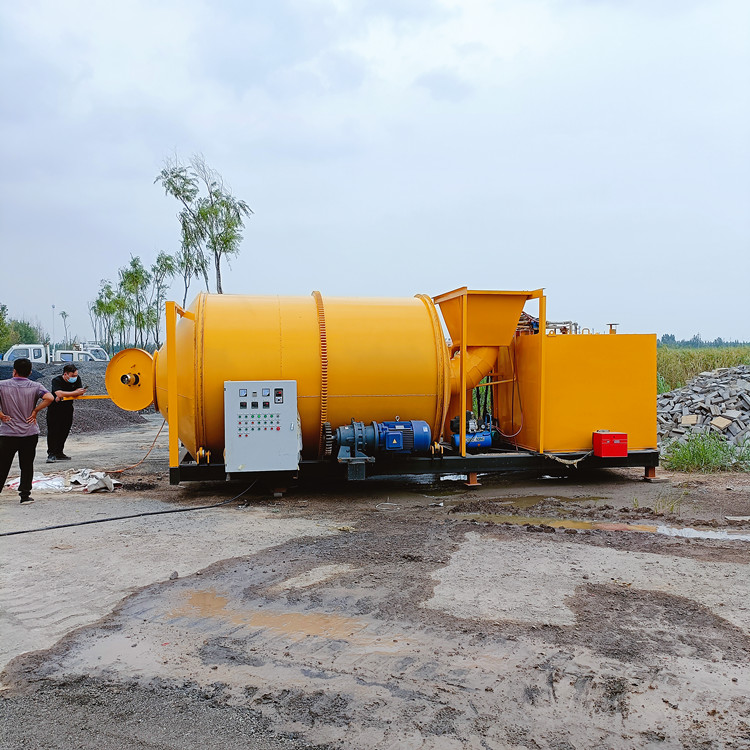 鋪廠房院子瀝青拌合機(jī)全自動新舊料加熱設(shè)備場地固定式1方攪拌罐