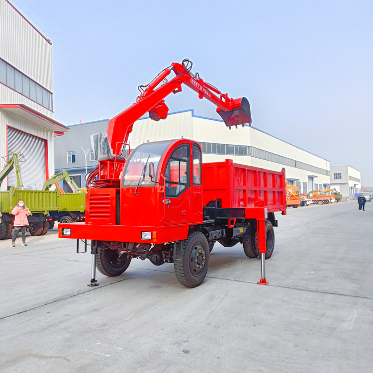 廠家供應(yīng)車載式隨車挖機(jī)自裝自卸操作簡單10噸四驅(qū)挖溝挖泥工程車