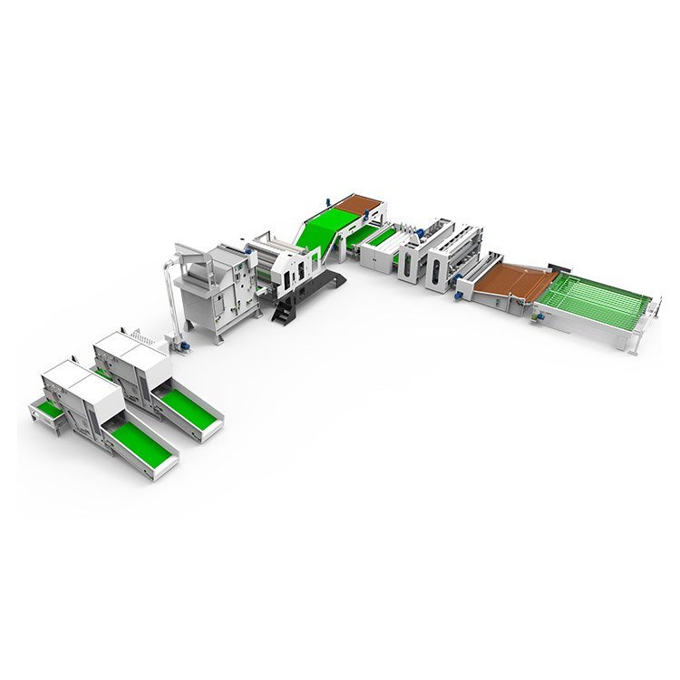 海進機械化纖被生產(chǎn)流水線全自動硬質(zhì)棉無膠棉生產(chǎn)設備