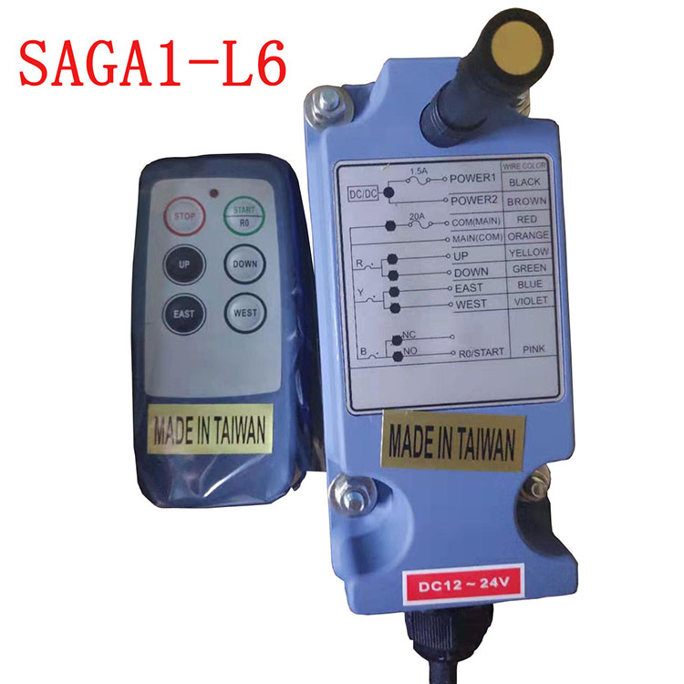 SAGA1-L6發(fā)射器歐式電動(dòng)葫蘆升降機(jī)軌道車(chē)工業(yè)無(wú)線(xiàn)遙控器