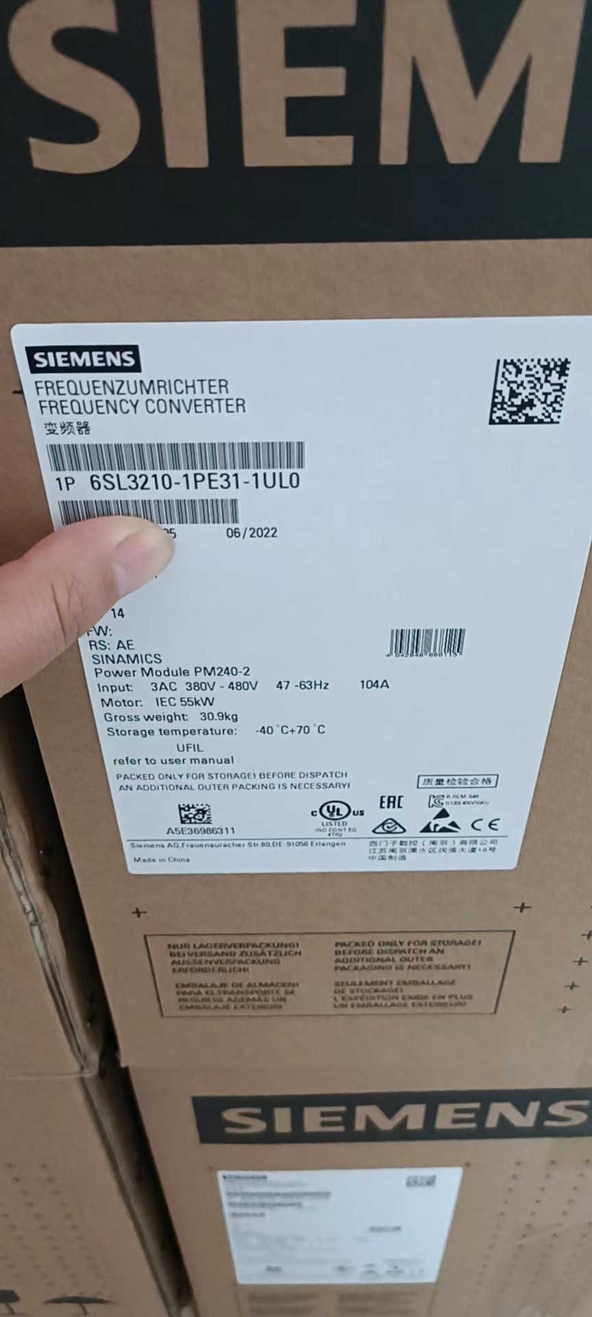 6SL3210-1PE31-8UL0西門子變頻器廠家90KWG120功率模塊PM240-2