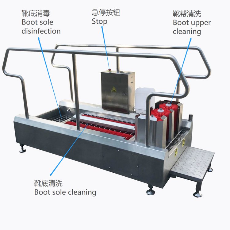 食品車間用智能洗靴機(jī)屠宰廠用單通道靴底靴幫清洗機(jī)睿爾智創(chuàng)