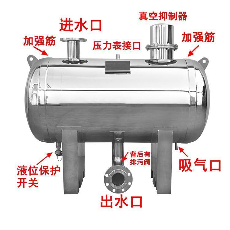 500*1050無負(fù)壓穩(wěn)流罐\/304不銹鋼恒壓變頻增壓給水設(shè)備鏡面補水罐