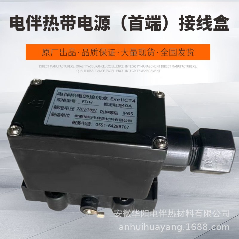 華陽(yáng)自限溫電熱帶首端防爆接線盒FDH-2\/220V\/380V電源接線盒