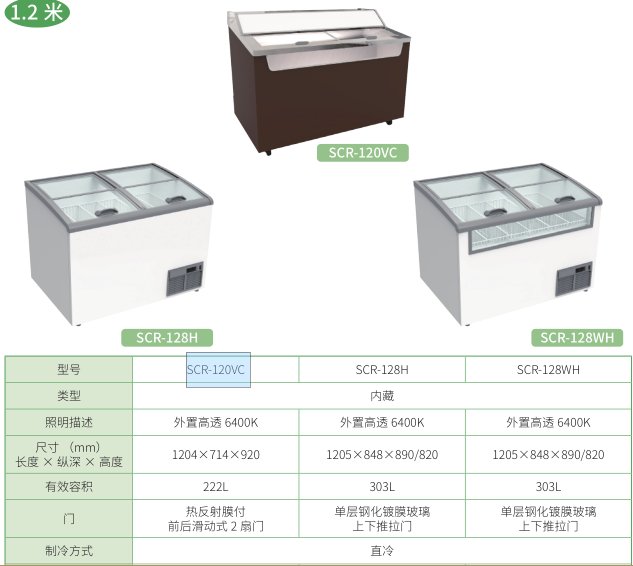 松下冷柜冰淇淋底柜SCR-120VC松洋工廠正品供應(yīng)