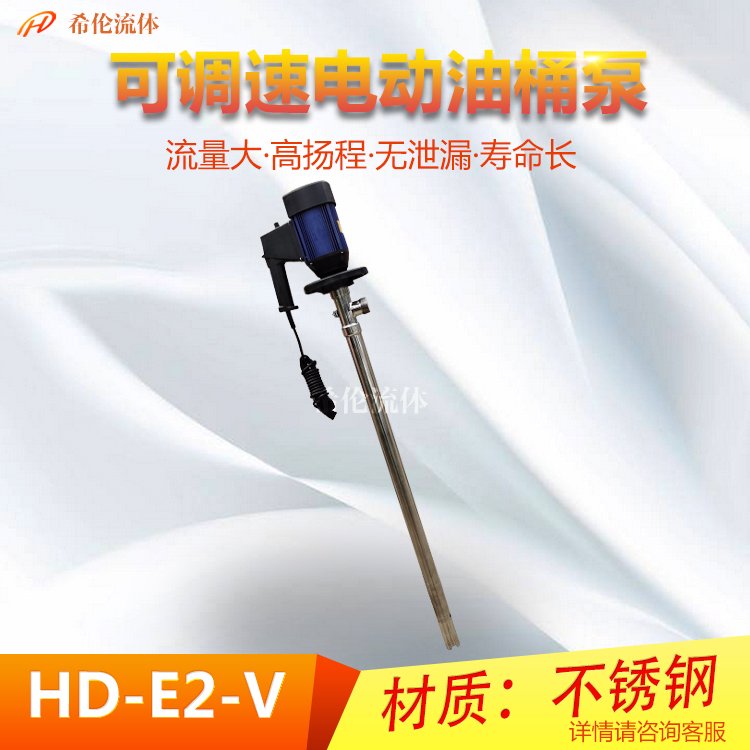 電動(dòng)插桶泵HD-E2-V SS304-1000手提式不銹鋼220V無(wú)極調(diào)速800W