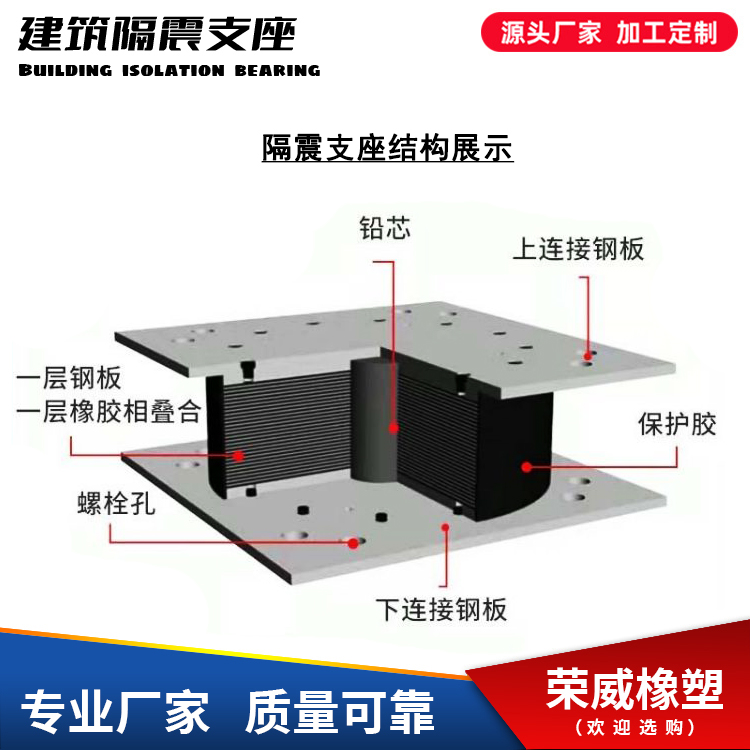 鋼結(jié)構(gòu)建筑隔震支座、抗震支架加工定制廠家LRB\/LNR隔震橡膠支座