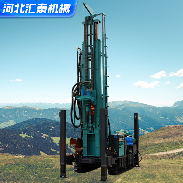 直斜式HT350型履帶式水氣兩用鉆機(jī)機(jī)械頂驅(qū)式氣動(dòng)鉆井機(jī)