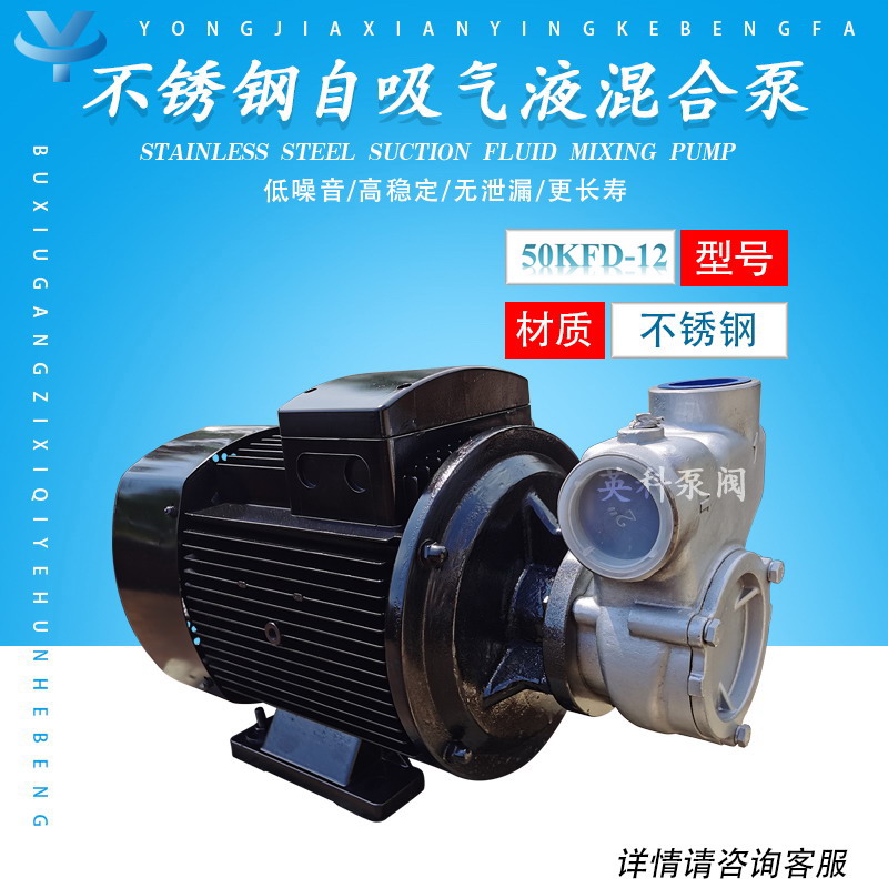 不銹鋼氣液混合泵50KFD-12SS臭氧水耐腐蝕防爆溶氣泵5.5KW