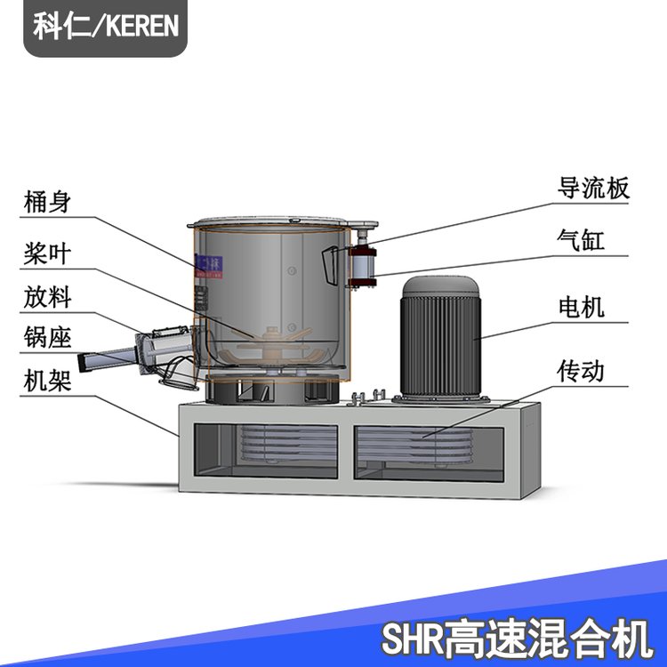 一種用來(lái)加工色粉色母料的高速混合機(jī)SHR100A科仁