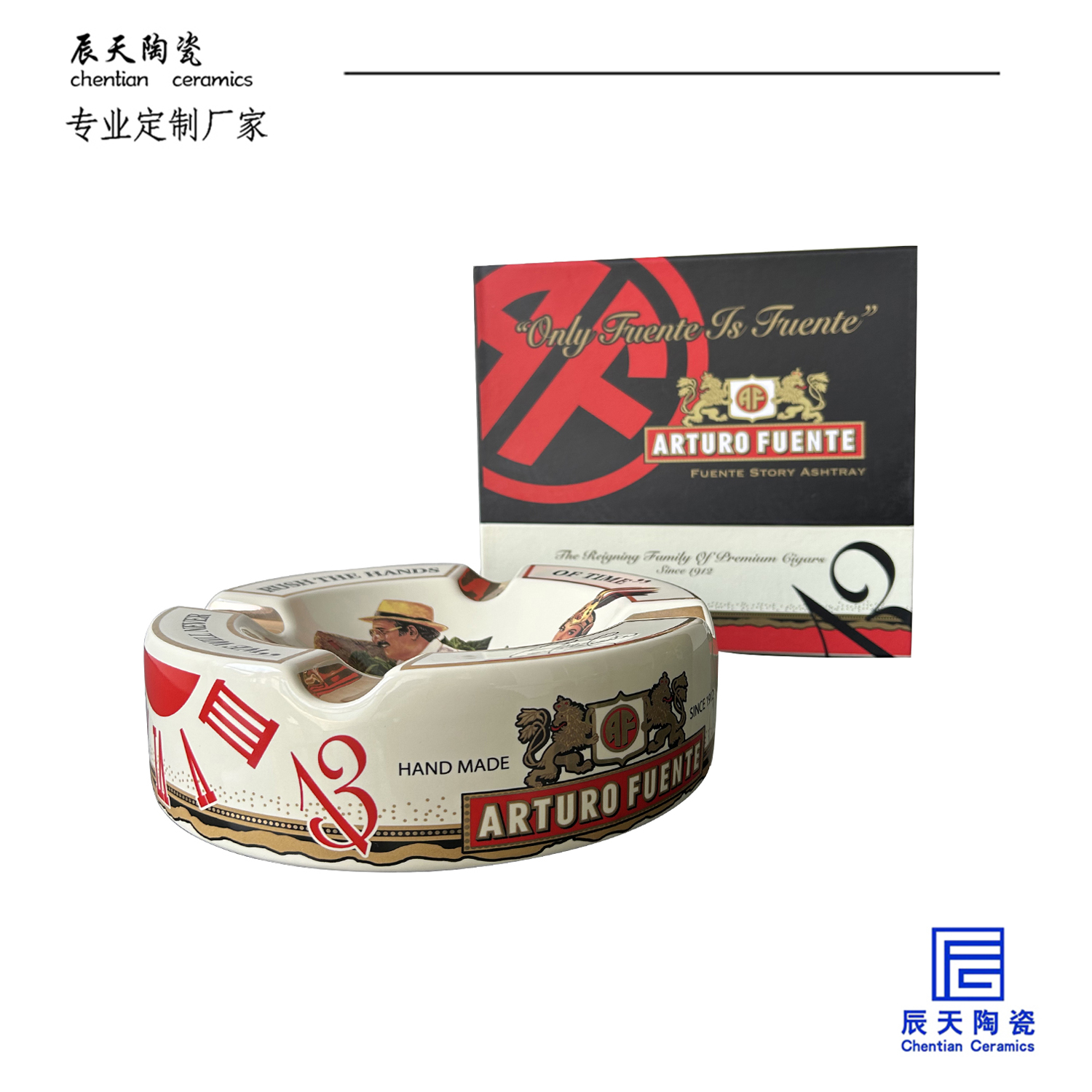 景德鎮(zhèn)源頭工廠陶瓷煙灰缸定制潮流高檔酒店桌面用裝飾收納雪茄缸