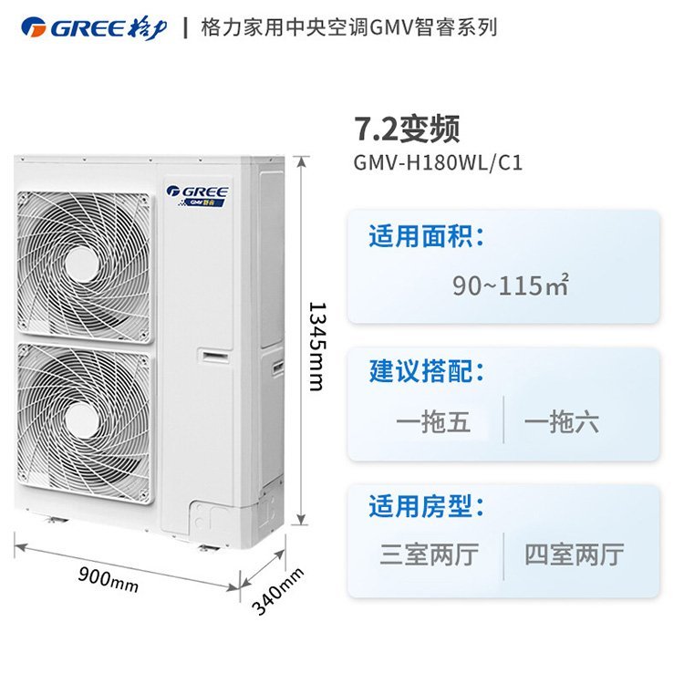 中央空調(diào)一拖五一拖六7匹變頻智睿180別墅辦公室多聯(lián)機空調(diào)