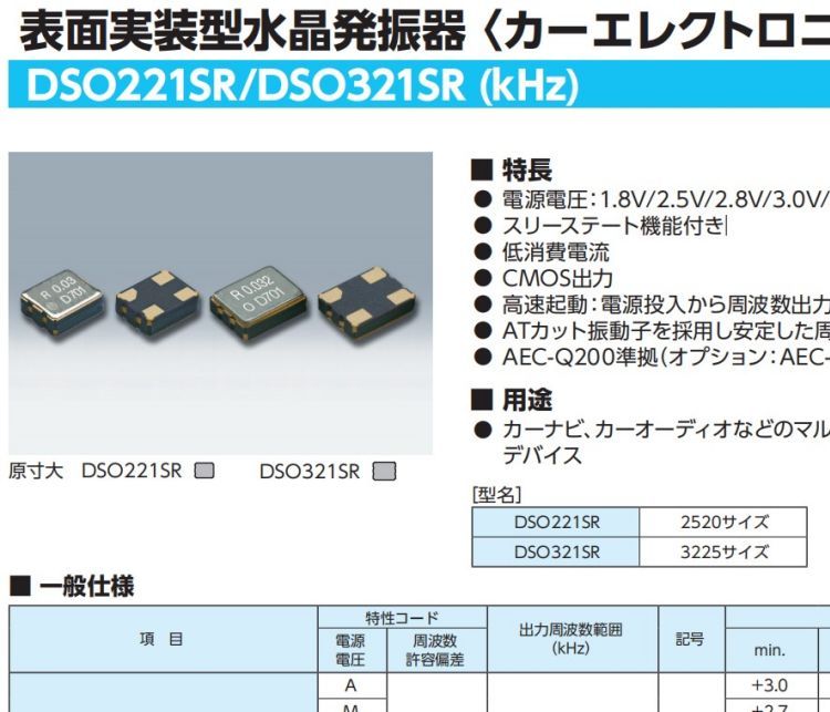 1XSE010000ARVDSO321SR日本KDS晶振石英晶體振蕩器交通燈控制器