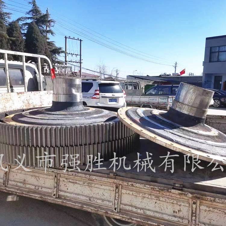 滾齒加工球磨機(jī)大齒輪廠家***球磨機(jī)齒圈端蓋中空軸襯板