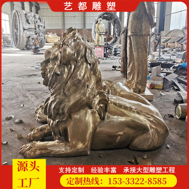 大型銅獅子定制銅雕門(mén)獅鑄銅獅子廠(chǎng)家可按客戶(hù)尺寸定做