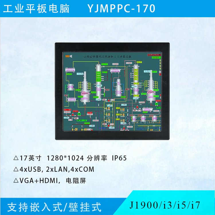 研江YJMPPC-170多網口17寸工業(yè)平板電腦無風扇嵌入式工控機支持i3i5i7