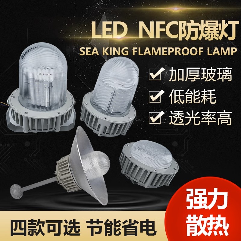 LED三防平臺燈NFC9180璧燈工廠彎燈電廠護(hù)欄式防爆燈2.5米立桿燈